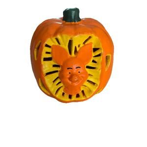 Disney Vtg Halloween Winnie Pooh PIGLET Jack O Lantern Light Foam Mold Pumpkin